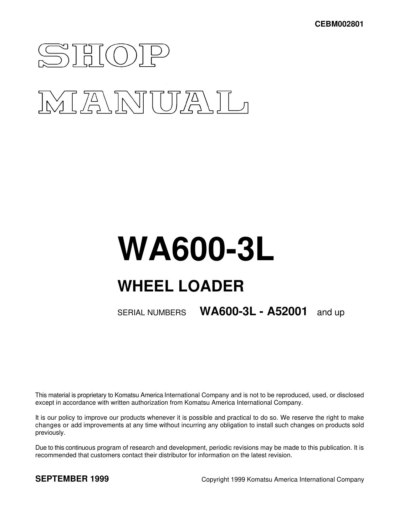 WA600-3L Shop Manual